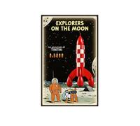 Display wallboard per Lego 21367 Moon Rocket Adventure, set da parete per montaggio a parete, solo espositore compatibile con Lego 21367 (cornice A (con luci)