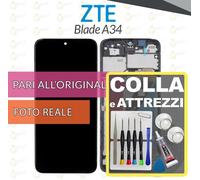 DISPLAY ZTE BLADE A34 SCHERMO LCD VETRO TOUCH SCREEN COMPLETO FRAME +COLLAeKIT