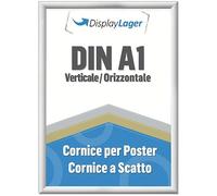 DisplayLager - Cornice a Scatto da 25 mm, Profilo in Alluminio e Disco di Protezione antiriflesso e Materiale di Fissaggio (A1, Bianco)
