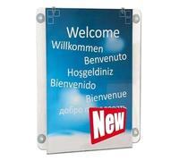 DisplayLager Cornice in acrilico con ventosa per finestre su entrambi i lati orizzontali - A4, trasparente, acrilico, inserimento dall'alto o laterale, serie Snapframe, 39,5 cm x 21,5 cm