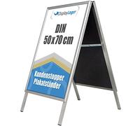 DisplayLager - Supporto per Poster BUDGET Alu-Line, bifaciale argento, per uso interno,(2 postelli) (50 x 70 cm)