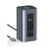 [Displaylink driver necessario] Baseus Displaylink Docking Station USB-C, Nomos Air Mac 12 in 1, docking station 2 monitor, 2K HDMI/DP, 10Gbps USB-C, Ethernet, compatibile con macOS (senza