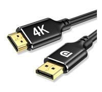 DisplayPort 4K su HDMI 1M, Uni-Direction, 4 k@30 Hz, 2 k@60 Hz, 1080p Full HD, DP(sorgente) a HDMI (Display), cavo intrecciato, connettore dorato, DisplayPort a HDMI per Dell, monitor, proiettore (1 m