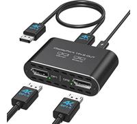 Displayport a doppio Displayport Splitter esteso per doppio schermo 4K @ 120Hz Display Port a 2 DP adattatore per computer schede grafiche supporta la modalità MST e SST