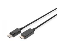 DisplayPort adapter cable, DP - HDMI type A M/M, 1.0m, w/lock, DP 1.2_HDMI 2.0,4K/60Hz,bl
