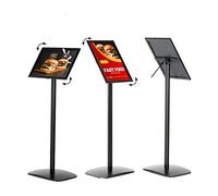 Displaysign Supporto per comunicazioni DIN A4, 210 x 297 mm, in alluminio, formato orizzontale e verticale, per presentazioni e pubblicità, colore nero