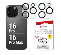 Displex CamGlass All-In-One - Pellicola protettiva in vetro temperato per iPhone 16 Pro / 16 Pro Max - 10H - trasparente - facile da applicare - set da 2