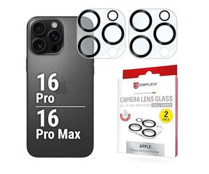 Displex CamGlass All-In-One - Pellicola protettiva in vetro temperato per iPhone 16 Pro / 16 Pro Max - 10H - trasparente - facile da applicare - set da 2