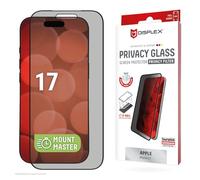 Displex EASY-ON® MountMaster Privacy Glass - Pellicola protettiva in vetro temperato per Apple iPhone 17, 10H, antigraffio, senza bolle