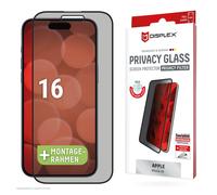 Displex Vetro temperato Privacy Full Cover per Apple iPhone 16 10H Eco Mountin