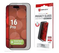 Displex Privacy Full Cover Tempered Glass (10H) for Apple iPhone 16 Pro, Eco Mou