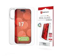Displex Real Glass + Case Compatible with iPhone 17, Eco Mounting Frame, Scratch