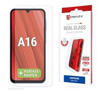 Displex Vetro temperato 2D/trasparente (10H) per Samsung Galaxy A16, cornice di montaggio, vetro temperato, pellicola protettiva resistente ai graffi