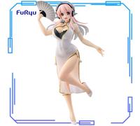 Disponibile FuRyu Originale Autentico Super Sonico Trio-Try-iT Figure Versione Abito Bianco Cinese Modellini da Collezione Cheongsam 21cm
