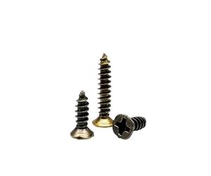 Disponibile in varie misure. 200X M2 M2.6 M3 piccolo oro argento ottone antico bronzo nero acciaio croce piatta testa svasata autofilettante vite in legno (Antiche brass,3x10mm)