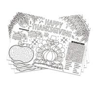 Disposable Fall Thanksgiving Place Mats for Kids 12 Pack Tom Turkey Paper Place Mat 11”x 17” Turkey Thanksgiving Day Table Mat Sheets for Autumn Children School Party Decor