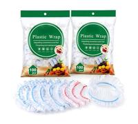 Disposable Stretch Food Covers for Bowls & Plates, Extra Large (200) | Thickened Clear Plastic • High-Stretch Elastic Edge • Up to 14.96 Inch Opening