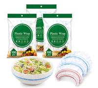 Disposable Stretch Food Covers for Bowls & Plates, Extra Large (300) | Thickened Clear Plastic • High-Stretch Elastic Edge • Up to 14.96 Inch Opening