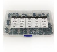 Dispositivi elettronici 100V Mylar Film Condensatore Kit assortito Scatola assortimento 2A331J~2A474J 330pF~470nF 15valore x 10pz