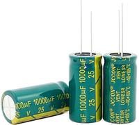 Dispositivi elettronici Kit condensatore 100 pezzi ~ 20 pezzi 25V10000UF 10000UF 25V condensatori elettrolitici ad alta frequenza a bassa resistenza condensatori 18 * 35MM (Size : 100PCS)