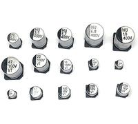 Dispositivi elettronici Kit condensatore 130PCS / LOT 1uF-220uF Set di kit assortiti di condensatori elettrolitici in alluminio SMD, 13 valori * 10 pezzi = 130 pezzi Condensatori del kit di campioni