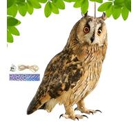Dispositivi Per Allontanare Da Esterno - 2D Gufo Spaventapasseri Ciondolo Repellente - Ciondolo Decorativo con Campanello - Spaventapasseri Gufo Finto Realistico che Tiene Lontani gli