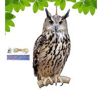 Dispositivi Per Allontanare Da Esterno | 2D Gufo Spaventapasseri Ciondolo Repellente,Pendente Decorativo Dissuasore con Campanella, Dispositivo AntiFinto - Decorazioni Impermeabili per