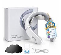 Dispositivo 3 in 1 per acufene, massaggiatore cervicale per dolore al collo, calore 42 °C, intensità regolabile, ciclo di 15 minuti, ricaricabile USB-C, design a mani libere per casa, ufficio e viaggi