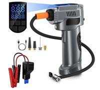 Dispositivo 4in1 x auto moto compressore con ugelli avviatore torcia power bank