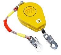 Dispositivo Anticaduta Retrattile, Cavi di Sicurezza Anticaduta Retrattili con Funzione di Bloccaggio Automatico, Attrezzature Protezione Sicurezza Personale per Tetto e Lavoro Aereo (10m, Giallo)