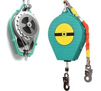 Dispositivo Anticaduta Retrattile Certificato, 3-20m Dispositivo di Sicurezza per Imbracatura con Gancio Autobloccante, Kit Imbracatura Anticaduta per Lavori sui Tetti e in Quota, Carico:150kg (3m)