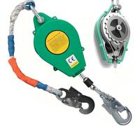 Dispositivo Anticaduta Retrattile Certificato, Dispositivo Retrattile di Sicurezza Anticaduta 10m/15m/20m, 150kg Dispositivo Retrattile di Sicurezza Anticaduta Tetto e Lavoro Aereo (Verde, 10m)