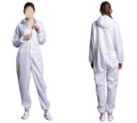 Dispositivo Antistatico, Tute unisex, uniformi, indumenti puliti, con cappuccio for camera bianca, antipolvere e antistatici, protezione dal lavoro(White,5XL)