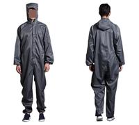 Dispositivo Antistatico, Tute unisex, uniformi, indumenti puliti, con cappuccio for camera bianca, antipolvere e antistatici, protezione dal lavoro(Grey,3XL)