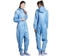 Dispositivo Antistatico, Tute unisex, uniformi, indumenti puliti, con cappuccio for camera bianca, antipolvere e antistatici, protezione dal lavoro(Blauw,Small)