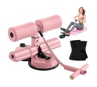 Dispositivo ausiliario per allenamento addominale da donna, supporto per piedi con fasce, doppia ventosa, per rafforzare addominali e vita a casa o in palestra con cintura di supporto per la vita