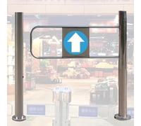 Dispositivo automatico per cancello a battente per porte doppie, controllo di ingresso unidirezionale, in acciaio inox, per entrare e non uscire, ideale per la sicurezza di accesso a negozi e