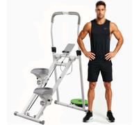 Dispositivo di allenamento verticale, Climber Stepper Stepper Training, regolazione dell'altezza su 4 livelli, attrezzo step fitness，Adatto per casa, ufficio e palestra(White,With a twisting disc)