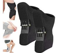 Dispositivo di assistenza al ginocchio, booster di protezione del ginocchio, immobilizzatore al ginocchio, supporto per le articolazioni della virgola per braccio per ginocchio (2Pcs,Black)