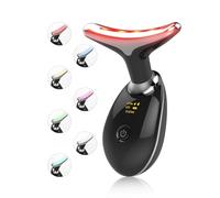 Dispositivo di bellezza facciale, strumento multifunzionale per la cura della pelle del viso con vibrazione, luce LED rossa e blu, dispositivo di bellezza per viso e collo, 7 colori, per uso domestico