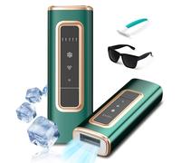 Dispositivo di depilazione laser IPL con raffreddamento a ghiaccio, per donne e uomini a casa, flash infinito, epilatore indolore per viso, ascelle, zona bikini, gambe (verde)