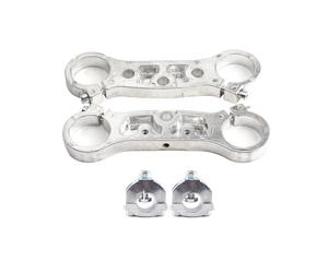 Dispositivo di direzione dell'ammortizzatore invertito da 35 mm piastra superiore e inferiore adatta for forcella anteriore moto 47cc 49cc MiN Moto Dirt Bike(Silver)