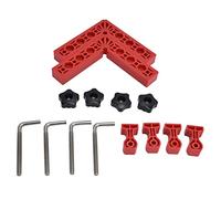 Dispositivo di giunzione ad angolo retto regolabile quadrato con posizionamento a 90° Morsetto di tipo L per la lavorazione del legno per progetti fai da te (Rossa)