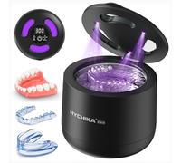 Dispositivo di pulizia ad ultrasuoni con sterilizzazione UV, 45 kHz, alta frequenza, 4 modalità di pulizia dei binari UV, contenitore per la pulizia dei denti da 200 ml, retainer, guide notturne