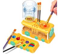 Dispositivo di pulizia della spazzola educativo automatico della caratteristica dell'acqua della forma del treno alla creatività nella pittura utilizzando per i bambini pulitore della spazzola della
