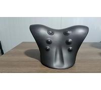 Dispositivo di rilassamento della trazione cervicale per sollievo dal dolore di collo e spalle, allineamento della colonna cervicale, cuscino chiropratico, allungamento del collo, nero (NERO)