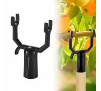 Dispositivo di supporto per stampella in metallo, kit per raddrizzare, spalmatori di rami, pali da giardino per frutta, ancoraggio per pali di scopa, tubo rotondo da 1,9 cm (nero)