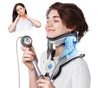 Dispositivo di trazione cervicale del collo: barella per alleviare il dolore cervicale, pompa ad aria manuale con trazione 3, airbag 8 integrato, barella migliorata per decompressione del collo e