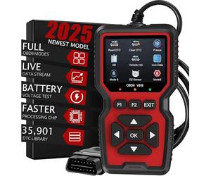 Dispositivo diagnostico OBD2, lettore di guasti con tutte le funzioni OBDII, universale per camion e auto, 10 lingue, dispositivo diagnostico per auto dopo il 2000 tutti i veicoli, lettore di codice