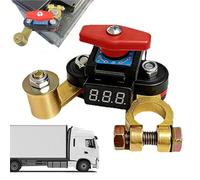 Dispositivo Disconnessione Batteria Auto 12V 24V 140g - Isolatore Batteria Veicolo | Interruttore Stacca Corrente Rotazione 360 Gradi | Terminale Negativo Rinforzato con Display Voltaggio Integrato pe